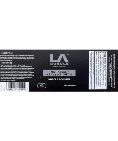 LA Muscle Norateen Heavyweight II Trial (42 Tablets - 2 Pack) | Muscle Builder Tablets | Natural Testosterone Booster | Suitable for Vegans Halal Trust Certified GM Free - Buy Online on GoSupps.com