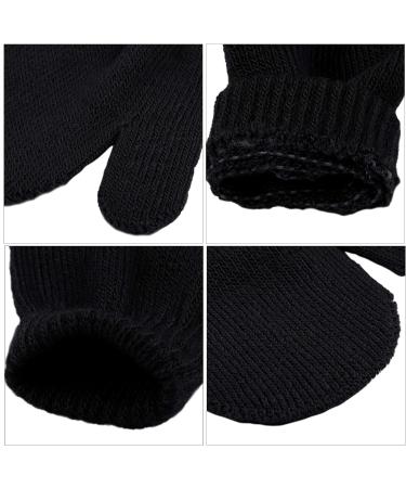 URATOT 6 Toddler Knitted Magic Stretch Gloves | Winter Warm Soft Baby Mittens 5-8 Years | Black Navy Red - Buy Online on GoSupps.com