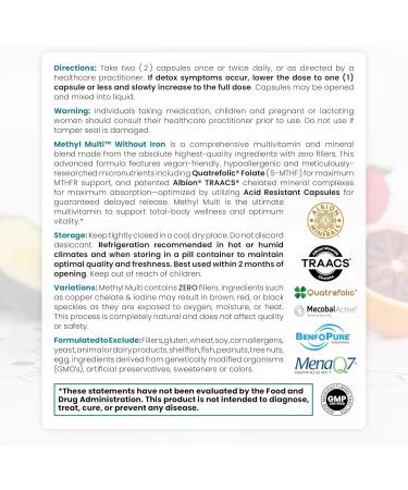 Pure Therapro Rx Methylated Multivitamin for Men and Women | Made in USA | Methyl Multi Without Iron Methyl B12 & Methylfolate | 120 Capsules 2-Month Supply 120 Count (Pack of 1) - Buy Online on GoSupps.com