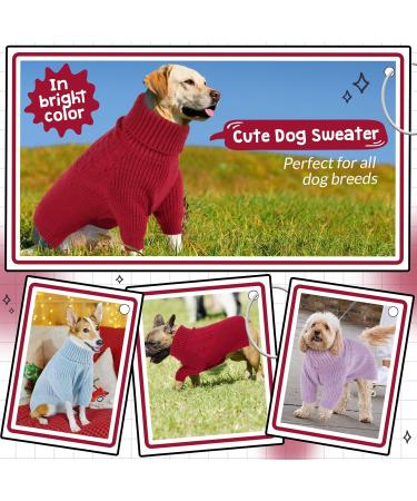 Classic Knitted Dog Sweater with Turtleneck | Cit toile Soft & Warm Cold Weather Vests for Small & Medium Dogs - XS X-Small Red - Buy Online on GoSupps.com