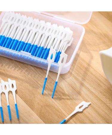 SUPVOX Interdental Brushes Dental Floss Sticks 160pcs - Portable Oral Tooth Clean (Blue) - Buy Online on GoSupps.com
