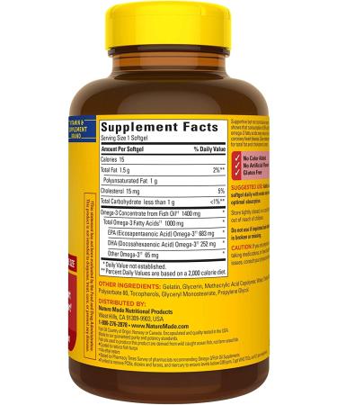 Nature Made Ultra Omega-3 Fish Oil 1400 mg | Burp-Less 90 Softgels - Cardiovascular Support - Buy Online on GoSupps.com