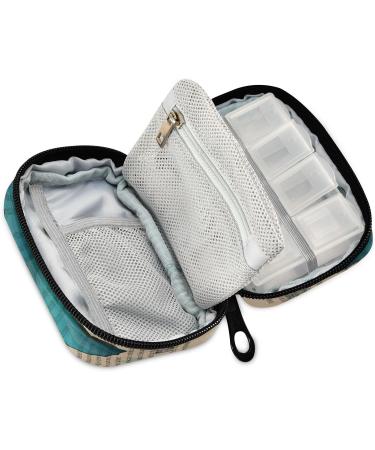 Pfrewn 7-Day Pill Organizer Case - Vintage Blue Butterfly Travel Pouch for Vitamins & Supplements - Portable Weekly Medicine Holder - Buy Online on GoSupps.com