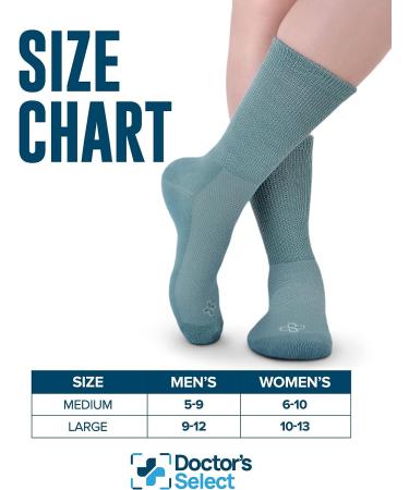 Doctor's Select Diabetic Socks - 4 Pairs Non-Binding Womens & Mens Diabetic Socks - Buy Online on GoSupps.com