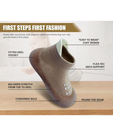 Dookeh Baby Shoes Non Slip Soft Sole Sneakers 6-9 Months - Brown - Buy Online on GoSupps.com