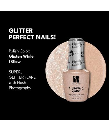Red Carpet Manicure Flash Glitter Gel Polish | Infused with Vitamin A & Biotin | Glisten While I Glow | Nude Glitter Nail Gel Colour | 0.3 Fl. Oz. - Buy Online on GoSupps.com
