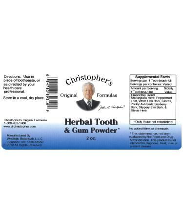 Christopher's Herbal Tooth and Gum Powder 2 oz - Natural Dental Care - Buy Online on GoSupps.com