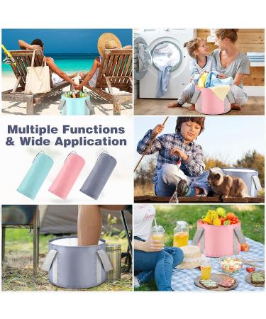 3-Piece Collapsible Foot Soak Tub | Portable & Multifunctional Basin for Camping, Fishing, Hiking | Pedicure Bowl for Spa Travel | 14L Capacity | 3 Colors - Buy Online on GoSupps.com