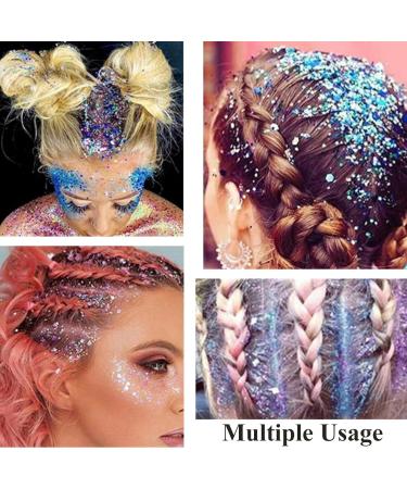10 Colors Holographic Makeup Glitter Set - Chunky Face & Body Gel for Raves & Festivals - Buy Online on GoSupps.com