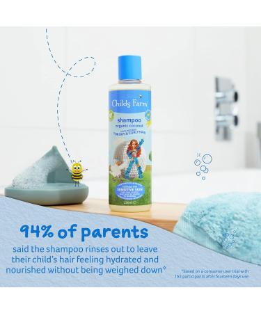 Childs Farm Kids Coco-Nourish Shampoo 250ml - Organic Coconut for Dry Curly Hair - Detangles & Nourishes - Ideal for Dry, Sensitive, & Eczema-prone Skin - Buy Online on GoSupps.com