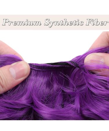 Silk-Co Hair Part with Rubber Band | Wavy Soft Bun Extensions | 45g Thickening Curly Messy Updo in Lila Purple - Buy Online on GoSupps.com