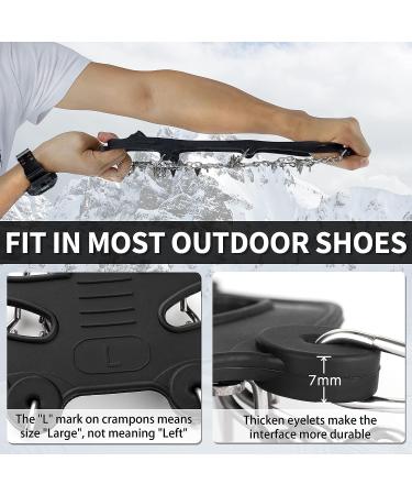 Miracol 23/24-Spikes Stainless Steel Ice Cleats for Men and Women - Anti-Slip Traction Grips for Snow Shoe, Ski, Fishing, Climbing - Black X-Large - Buy Online on GoSupps.com
