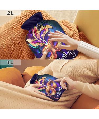 Mardi Gras Hot Water Bottle with Cover - Pain Relief 1L Water Bottle for Arthritis Feet & Bed Warmer - International Shipping Available - Buy Online on GoSupps.com