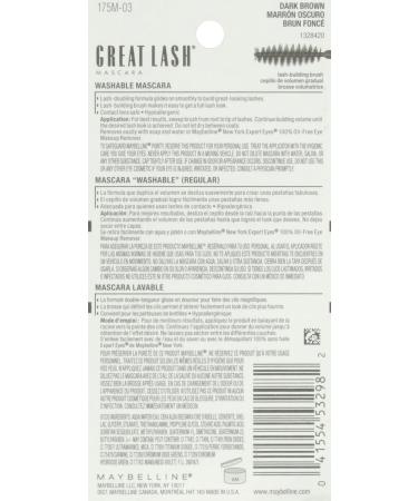 Maybelline New York Great Lash Washable Mascara - Dark Brown 0.43 fl oz - Buy Online on GoSupps.com