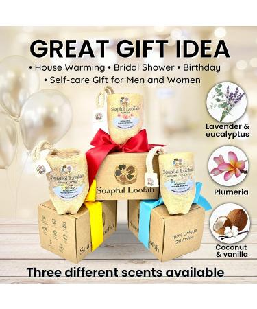 Exfoliating Natural Loofah Soap Bar with Lavender & Eucalyptus - Handmade Body Scrubber for Men & Women - Buy Online on GoSupps.com