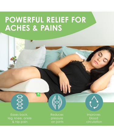 Cushy Form Half Moon Bolster Pillow - 20.5 x 8 x 4.5 Inches Memory Foam Cushion for Lumbar, Leg, Stomach, Back, and Side Sleepers - Roll Pillow for Neck and Back Support with Washable Cover - Buy Online on GoSupps.com