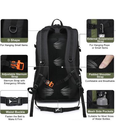 SEMSTY 40L+10L Expandable Hiking Backpack - Flight Approved Camping Travel Backpack for Men and Women (Green) - Buy Online on GoSupps.com
