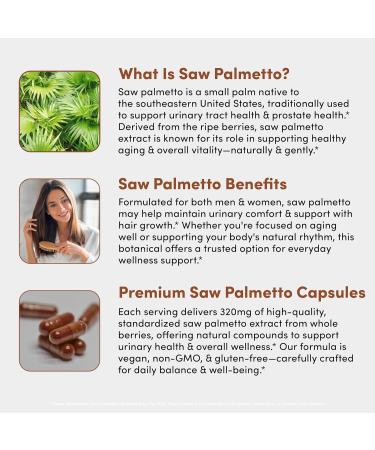 Vital Peak Saw Palmetto Peak 320 mg - Herbal Supplement for Hair Growth and Urinary Health - Vegan Gluten Free Dairy Free Non-GMO - 30 Capsules - Buy Online on GoSupps.com