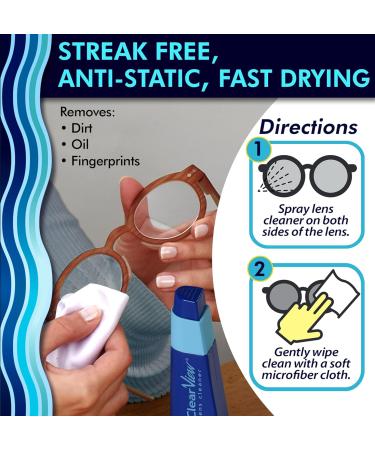 Clear View Lens Cleaner Kit - Travel Size Refillable Lens Cleaner & Microfiber Cloth for All Lenses - Compact & Portable - Best Lens Cleaning Solution - Buy Online on GoSupps.com