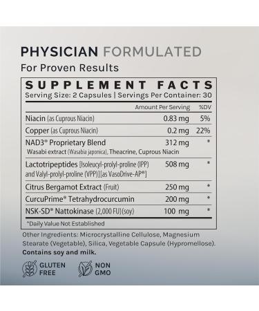 InfiniWell InfinWell Cardio Prime+ Heart Health Supplements - Antioxidants & Innovative Peptides for Cardiometabolic Health - NAD3 & Nattokinase for A Healthy Heart & Metabolic Balance (60 Capsules) - Buy Online on GoSupps.com
