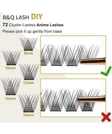 Cluster Lashes D Curl 10mm 72 Clusters | DIY Volume Eyelash Extensions | Wispy Soft Individual Lashes | B&Q Lash Clusters | At-Home DIY Extensions - Buy Online on GoSupps.com