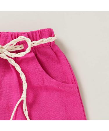 YOUNGER TREE Toddler Girls Watermelon T-shirt & Linen Shorts Set + Belt - 4 Years with Sunglasses - Buy Online on GoSupps.com