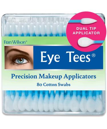 Fran Wilson EYE TEES COTTON TIPS 80 Count (6 PACK) - Precision Makeup Applicator Double-sided Swabs with Pointed and Rounded Ends for Perfect Blending Effective Cleaning and Precise Touch-ups