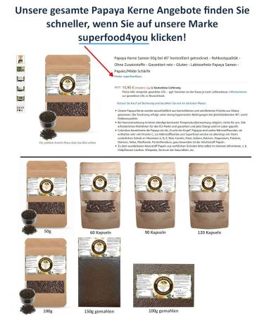 Buy Pure Papaya Kernels Seeds 50g - Raw Gluten-Free Lactose-Free No Additives - High-Quality Papain for Health - Buy Online on GoSupps.com