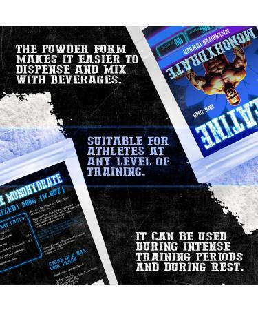 HERBALICIOUS Creatine Monohydrate Micronized Powder 5g per Serving for Strength Power and Performance Unflavored Non-GMO Formula 100 Servings 500g - Buy Online on GoSupps.com