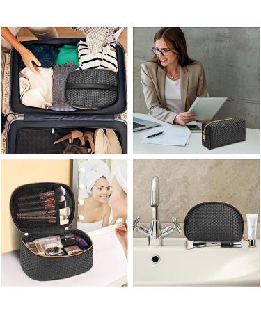 KTMOUW 3 Pcs Waterproof Makeup Bag Set for Women - Portable Travel Cosmetic Organizer in Black - Buy Online on GoSupps.com