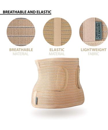 Ortonyx Breathable 9.5 Abdominal Binder for Men and Women - S/M (22-33) Beige - Buy Online on GoSupps.com