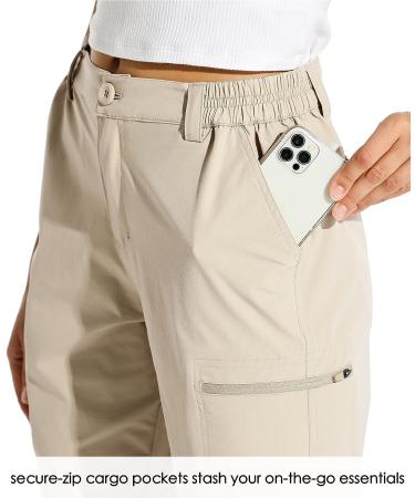 Willit Women's 10 Hiking Cargo Shorts - Khaki Large | Stretch, Quick Dry, Outdoor Summer Shorts - Buy Online on GoSupps.com