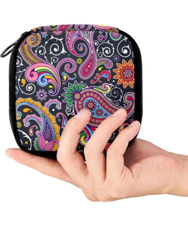 GIAPB Period Bag - Sanitary Napkin Storage, Pad Holder & Makeup Pouch - Paisley and Flowers Color3231 - Buy Online on GoSupps.com