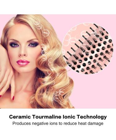 PHOEBE 1.25 Inch Curling Iron Brush - Ceramic Tourmaline Ionic Hair Curler for Long Medium Hair - Pink - Buy Online on GoSupps.com