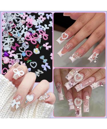3D Nail Gems & Rhinestones - Butterfly Star Bowknot & Flower Charms for DIY Manicure Accessories - Buy Online on GoSupps.com