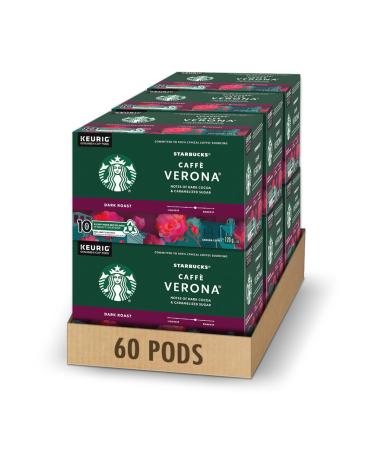 Starbucks Verona Dark Roast Coffee Single Serve Keurig K-cup Pods 6 Boxes 60 Capsules Dark Roast 1 count (Pack of 60)