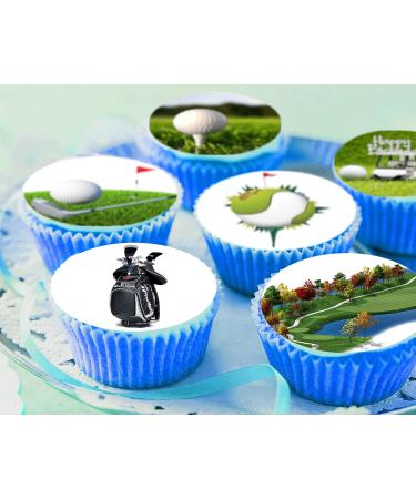 24 x Pre-Cut Golf 1 Edible Stand up Wafer Paper Cupcake Toppers Cake Decorations Happy Birthday Party Sport - Buy Online on GoSupps.com