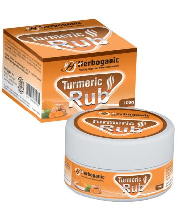HERBOGANIC Turmeric Rub | Infused with Soothing Properties | Crafted to Provide Comfort to Joints Muscles Shoulders and Beyond | 3.5 oz Turmeric 3.5 Ounce ( Pack of 1 )