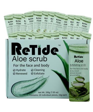 Aloe vera body scrub Sugar Scrub 20 Pack - self care gifts for women Travel Essentials Hydrating and exfoliating body scrubber for Nourishing Essential Body Care for the face body and feet Aloe vera scrub 1 Count (Pack of