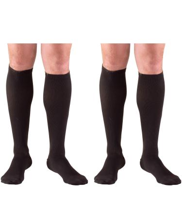 Truform Compression 20-30 mmHg Knee High Dress Style Socks Black Medium 2 Count Black Medium (Pack of 2)