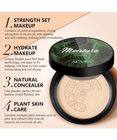 CC Cream Air Cushion Foundation Mushroom Head Air Cushion BB Cream Moisturizing Concealer Makeup Base Uniform for All Skin Types (Natural) - Buy Online on GoSupps.com