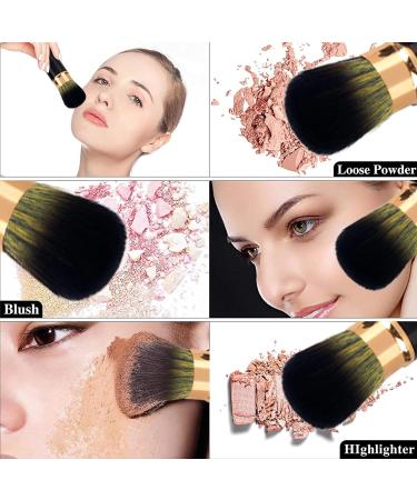 Xinsuo 2-Piece Travel Makeup Brush Set | Powder & Liquid Foundation Brushes for Loose Powder & Cream | Black & Pink - Buy Online on GoSupps.com