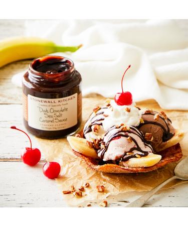 Stonewall Kitchen Dark Chocolate Sea Salt Caramel Sauce 12.5 oz (Pack of 2) - Rich Dark Chocolate | Sweet Caramel | Sea Salt - 2-Pack - Buy Online on GoSupps.com