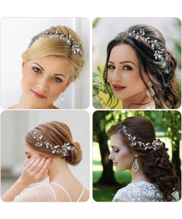 Crystal Bridal Hair Vine Bride Wedding Rhinestone Silver Bridal Hair Piece Crystal Headband Wedding Hair Pieces for Brides Silver Hair Accessories Hair Jewelry Wedding Headband for Women and Girls - Buy Online on GoSupps.com