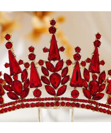 AW BRIDAL Red Queen Crown - Wedding Tiara for Women | Princess Headpiece for Prom, Pageant and Halloween - Buy Online on GoSupps.com