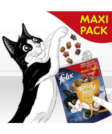 Felix Goody Bag Cat Treats Original Mix 200g Pack of 5 Original Mix 200 g (Pack of 5) - Buy Online on GoSupps.com