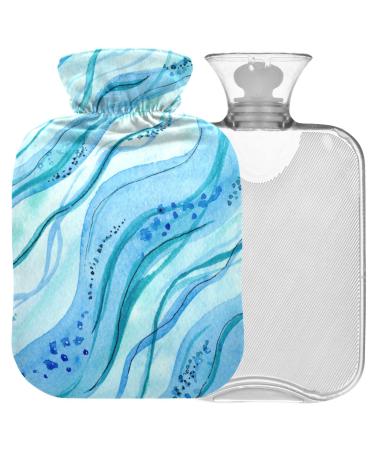 NAANLE SEA WAVE MARMOR hot water bottle with cover Transparent hot water bottle 1L heat bottle for bed handfoot heat pain relief heat and cold therapy winter