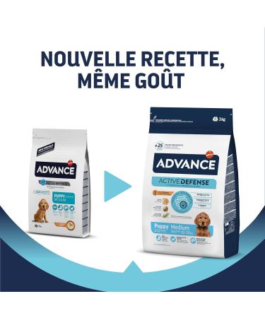 Advance Medium Puppy - Dog Food for Puppy Dogs (2 to 15 months) of Medium Breed with Chicken - 3kg - Buy Online on GoSupps.com