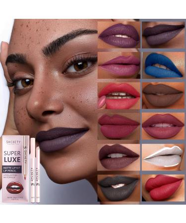12 Colors Matte Lip Liner & Lipstick Combo - Long Lasting Waterproof High Pigmentation Ultra Fine Texture for Perfect Lips - Buy Online on GoSupps.com