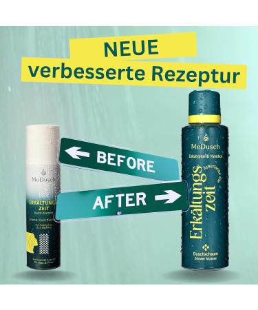 MeDusch Shower foam cold time 200 ml the cold bath for the shower Made in Germany cold shower with menthol and eucalyptus oil natural and sustainable 200 ml pack of 4 - Buy Online on GoSupps.com